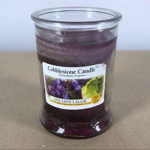 Purple and green berry scented cobblestone candle